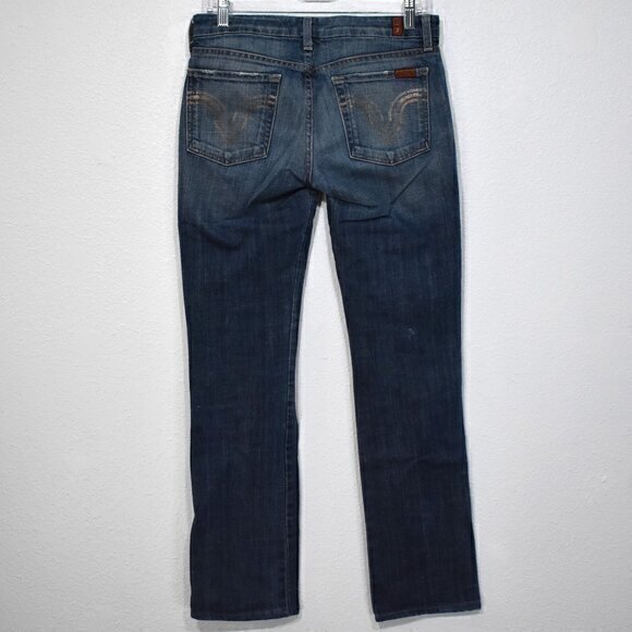 7 For All Mankind Kale Blue Jeans size 27 Gently Used Condition has some flaws - Picture 2 of 5